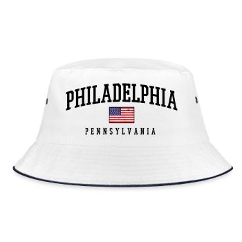 Drapeau vintage de Philadelphie, Pennsylvanie - Bob - blanc/marine - Devant