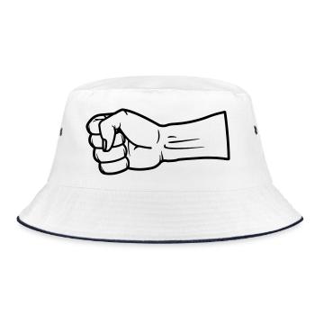 Fist hand vector - Bucket Hat - white/navy - Front