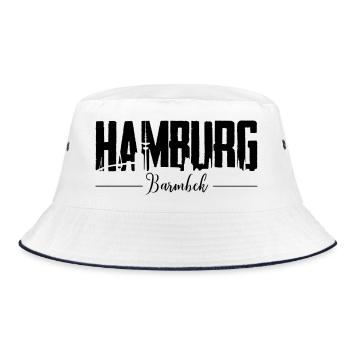 Hamburg Barmbek, HH-City - Bucket Hat - Weiß/Navy - Vorne