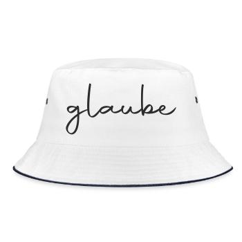 glaube - an dich - Bucket Hat - Weiß/Navy - Vorne