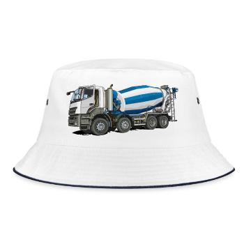 Concrete mixer - Bucket Hat - white/navy - Front