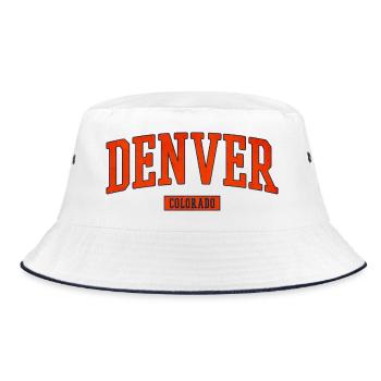 Denver Colorado Arch Emblem - Bucket Hat - white/navy - Front