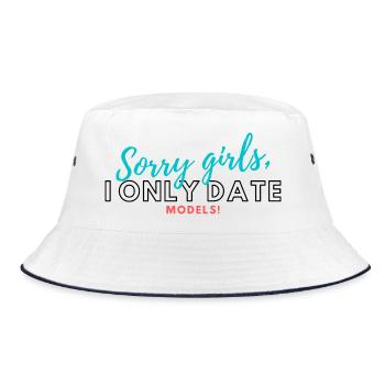 Sorry Girls, Models – Farbexplosion - Bucket Hat - Weiß/Navy - Vorne