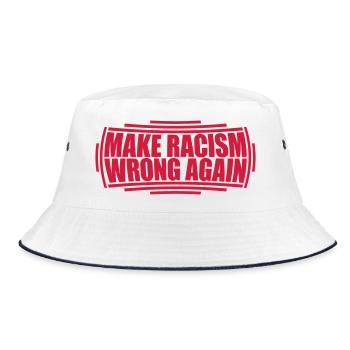 make racism wrong again - Bucket Hat - Weiß/Navy - Vorne