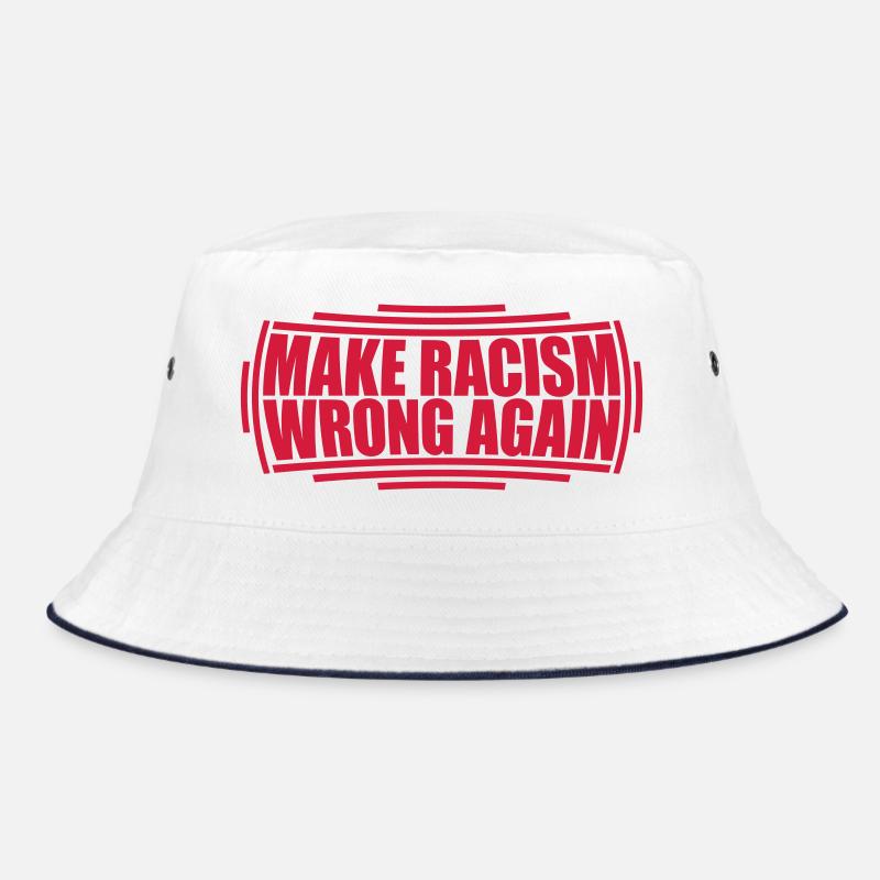 make racism wrong again - Bucket Hat - white/navy