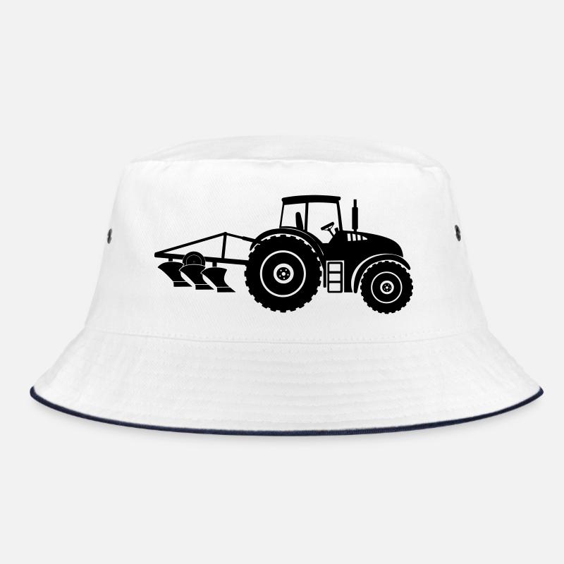 Tractor with plow logo farm Bucket Hat