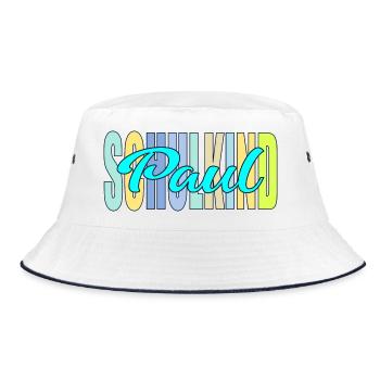 EINSCHULUNG SCHULKIND JUNGENNAME PAUL - Bucket Hat - Weiß/Navy - Vorne