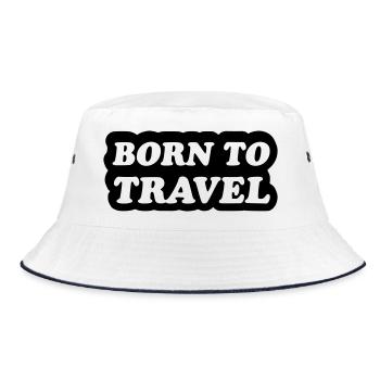 born to travel - Bucket Hat - white/navy - Front