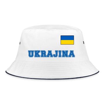 Look maillot de l’Ukraine – UKRAJINA avec drapeau - Bob - blanc/marine - Devant
