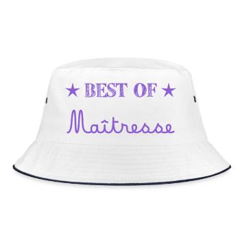 GELIEBTE. VIELEN DANK. DANKE HERRIN - Bucket Hat - Weiß/Navy - Vorne