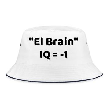 "El Brain" IQ = -1 - Bucket Hat - white/navy - Front