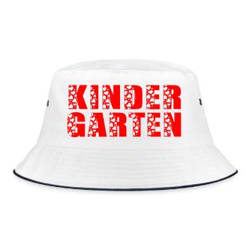 KINDERGARTEN HERZEN - Bucket Hat - Weiß/Navy - Vorne