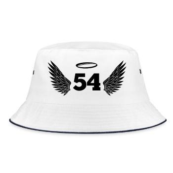 Nummer 54 Engel - Flügel zum 54. Geburtstag - Bucket Hat - Weiß/Navy - Vorne