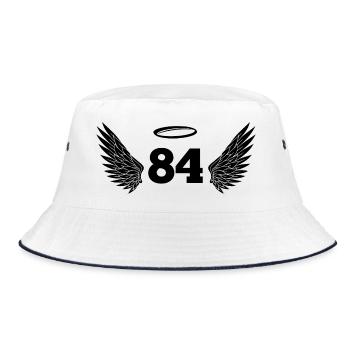 Engel Nummer 84 – Flügel zum 84. Geburtstag - Bucket Hat - Weiß/Navy - Vorne