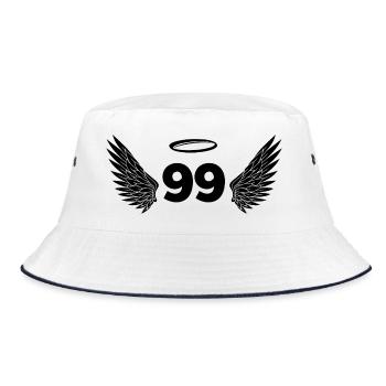 Number 99 Angel - 99th Birthday Wings - Bucket Hat - white/navy - Front