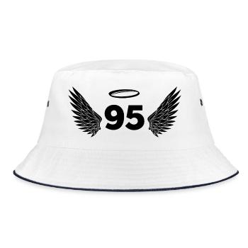 Nummer 95 Engel - Flügel zum 95. Geburtstag - Bucket Hat - Weiß/Navy - Vorne