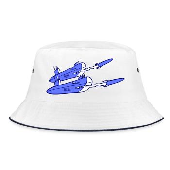 2 Military Submarines Shooting Torpedo Missiles Attack - Bucket Hat - white/navy - Front