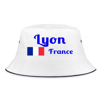 Lyon France- Stylish prints - Bucket Hat - white/navy - Front