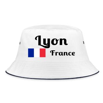 Lyon France- Stylish prints - Bucket Hat - white/navy - Front