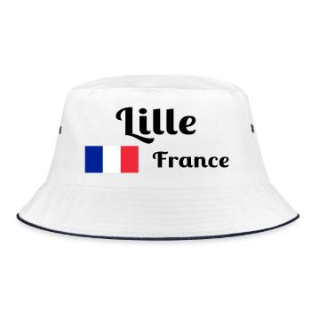 Lille France- Stylish prints - Bucket Hat - white/navy - Front