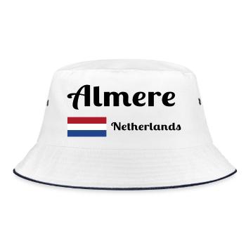 Almere Niederlande - Stilvolle Drucke - Bucket Hat - Weiß/Navy - Vorne