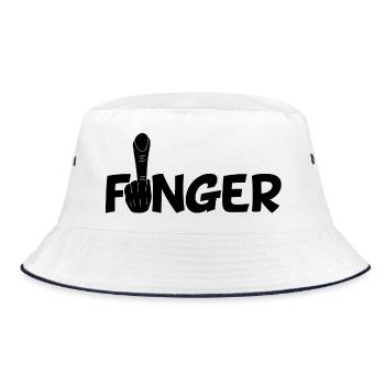 The finger (black) - Bucket Hat - white/navy - Front