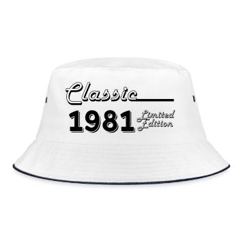 Klassische 1981 Limited Edition - Bucket Hat - Weiß/Navy - Vorne