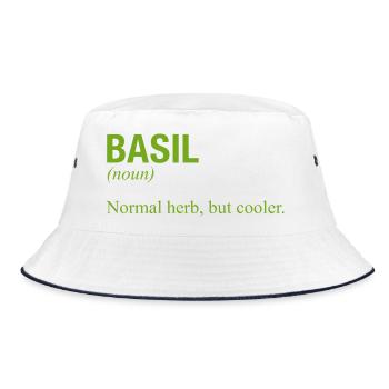 BASIL Basilikum - Bucket Hat - white/navy - Front