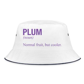 PLUM - Bucket Hat - white/navy - Front