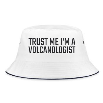 Volcanologist Trust me Volcanology - Bucket Hat - Weiß/Navy - Vorne