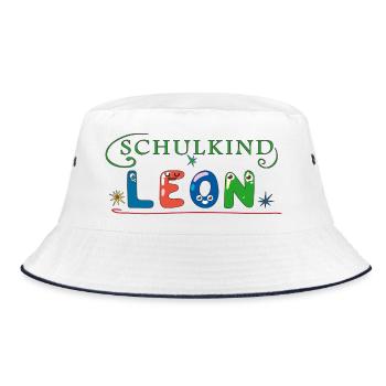Schoolchild Leon - Bucket Hat - white/navy - Front