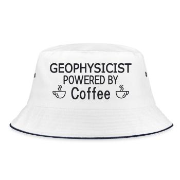 Geophysicist Powered By Coffee Geophysics - Bucket Hat - Weiß/Navy - Vorne