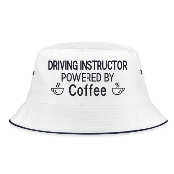 Driving Instructor Powered By Coffee Drive Tutor - Bucket Hat - Weiß/Navy - Vorne