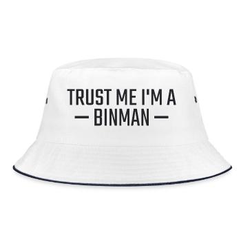 Binman Trust me - Bucket Hat - white/navy - Front