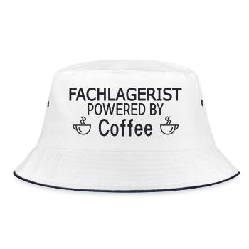 Fachlagerist Powered By Coffee - Bucket Hat - Weiß/Navy - Vorne