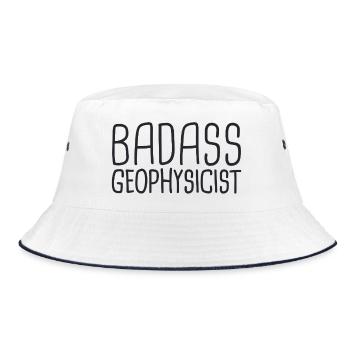 Geophysicist Badass Geophysics - Bucket Hat - Weiß/Navy - Vorne