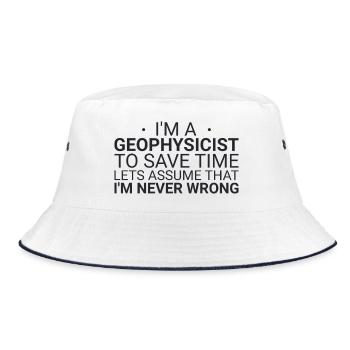 Geophysicist Never Wrong Geophysics - Bucket Hat - Weiß/Navy - Vorne