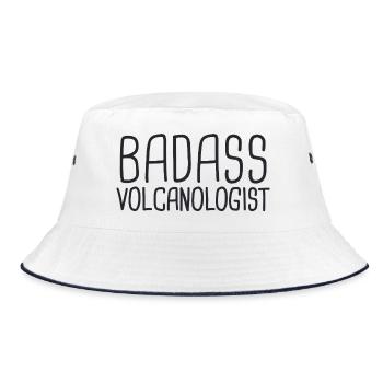 Volcanologist Badass Volcanology - Bucket Hat - Weiß/Navy - Vorne