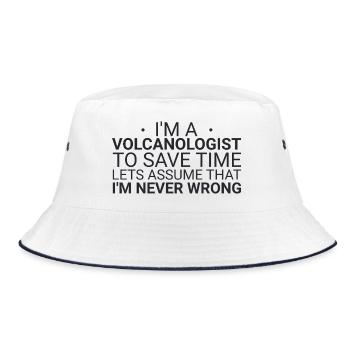 Volcanologist Never Wrong Volcanology - Bucket Hat - Weiß/Navy - Vorne