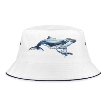 Amoureux des baleines et de leurs baleineaux - Bob - blanc/marine - Devant