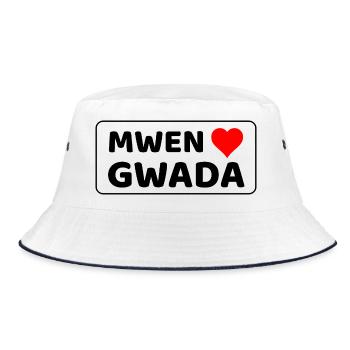 Mwen enmé gwada - J aime la Guadeloupe - Bob - blanc/marine - Devant