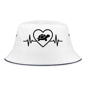 Turtle Heart - Bucket Hat - white/navy - Front
