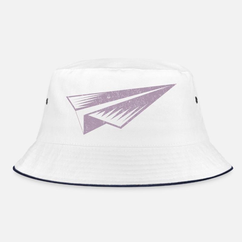 Papierflieger Silhouette Grunge Stil Bucket Hat