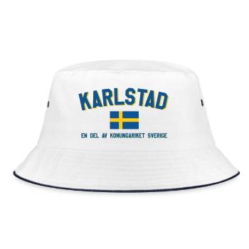Karlstad Schwedische Flagge - Bucket Hat - Weiß/Navy - Vorne