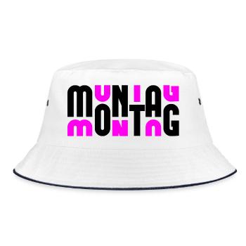 Monday Black/Pink - Bucket Hat - white/navy - Front