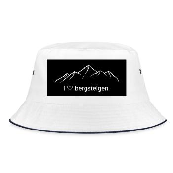 I Love Mountaineering Mountain Design - Bucket Hat - white/navy - Front