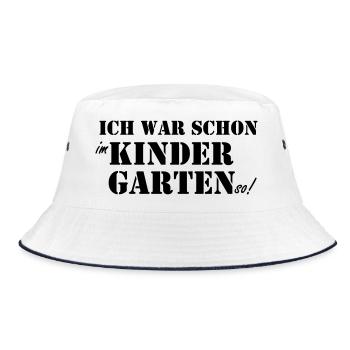 School Beginner Kindergarten - Bucket Hat - white/navy - Front