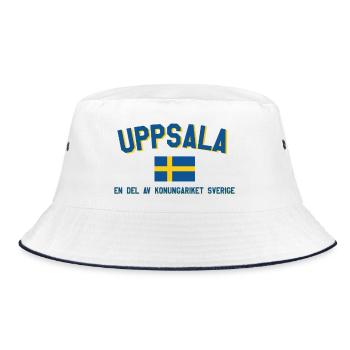 Uppsala-Logo mit Flagge - Bucket Hat - Weiß/Navy - Vorne