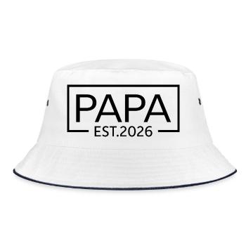 Papa Est. 2026 Father since 2026 Expectant Dad 2026 - Bucket Hat - white/navy - Front