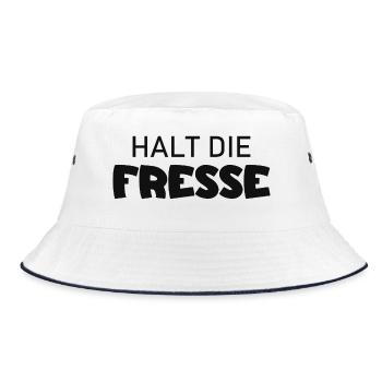 Shut Up - Cool Saying - Bucket Hat - white/navy - Front